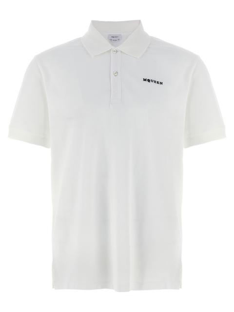Alexander McQueen Logo Embroidery Shirt Polo White/Black