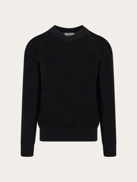 Open knit sweater