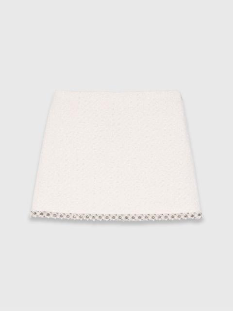 maje Pearl-trim tweed skirt