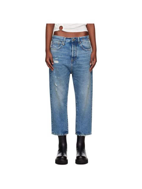 R13 Blue Tailored Drop Jeans