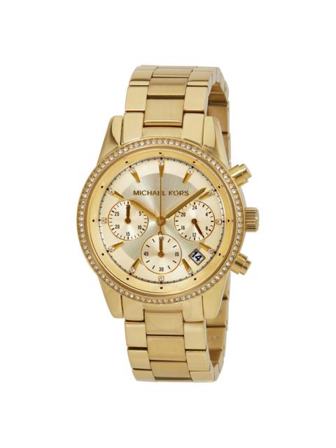 MICHAEL KORS Michael Kors Ritz Chronograph Gold Dial Ladies Watch MK6356