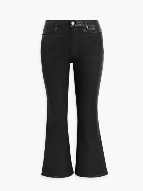 FRAME Le Crop coated high-rise flared jeans
