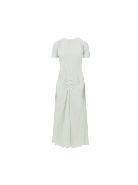 Victoria Beckham CREPE SATIN GATHERED MIDI DRESS