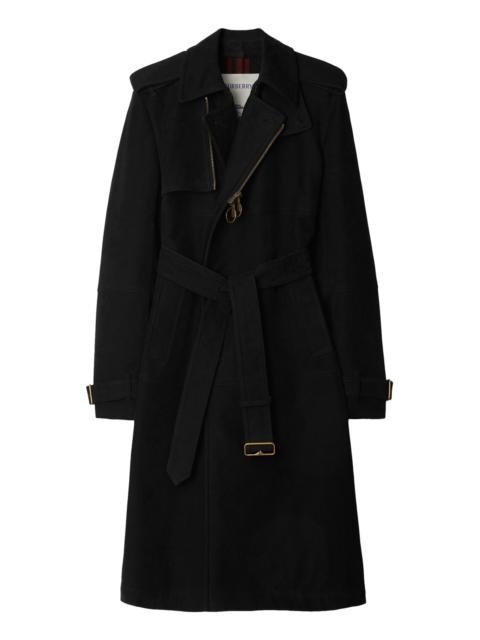 LONG NYLON AND COTTON TRENCH COAT