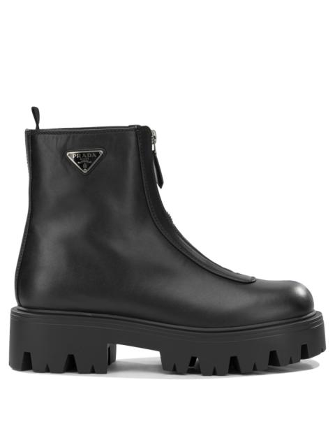 Prada Prada Leather Ankle Boots Black Women