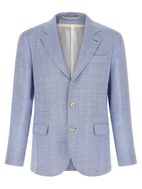 Brunello Cucinelli Brunello Cucinelli Men Linen And Wool Chevron Blazer