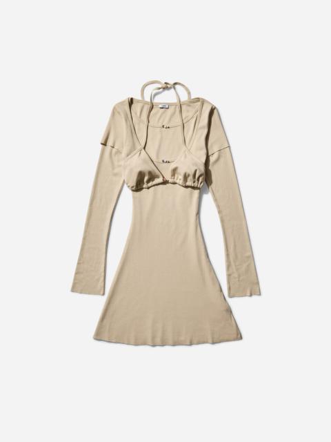 ABRA Women's Overlayered Dress Beige