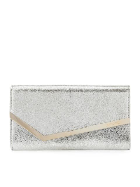 JIMMY CHOO CHAMPAGNE LEATHER CLUTCH BAG WITH GLITTER