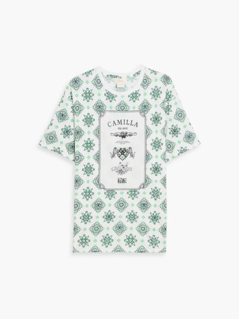 CAMILLA Crystal-embellished printed cotton-jersey T-shirt