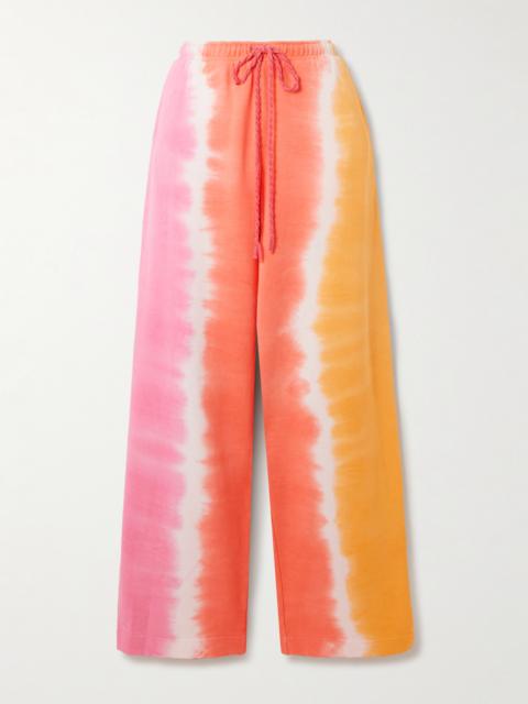 The Elder Statesman Tie-dyed Cotton And Cashmere-blend Jersey Track Pants
