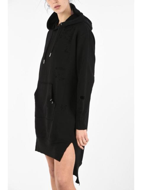 Diesel Diesel Brave Distressed Black Hoodie Dress Oversized