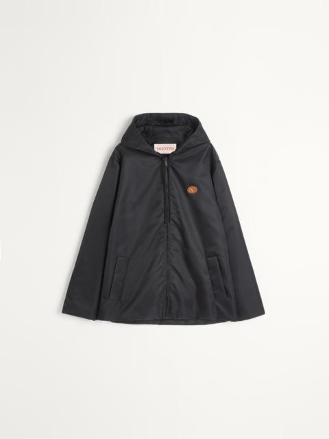 Valentino NYLON HOODED WINDBREAKER WITH VLOGO PATCH