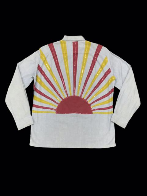 Japanese Brand - Japanese Flag Back Hit Design Chambray Long Sleeve Shirt