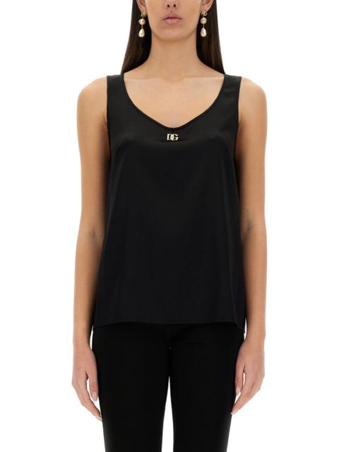 Dolce & Gabbana Dolce & Gabbana Women Satin Camisole Top With Logo