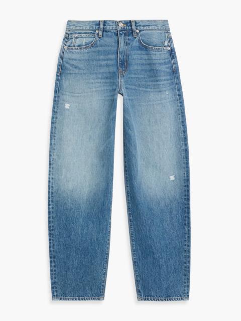 SLVRLAKE Ella distressed mid-rise tapered jeans