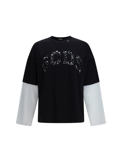 GCDS Gcds Over T-shirt In Cotton Jersey With Perforated Logo