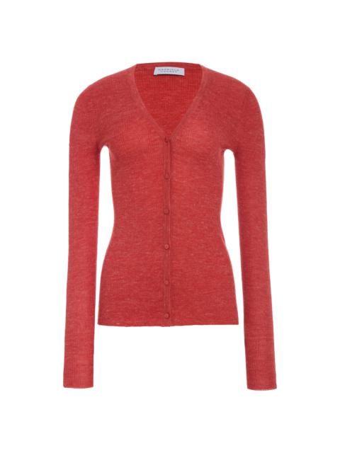 GABRIELA HEARST Aiste Knit Cardigan in Antelope Orange Cashmere Silk with Hemp
