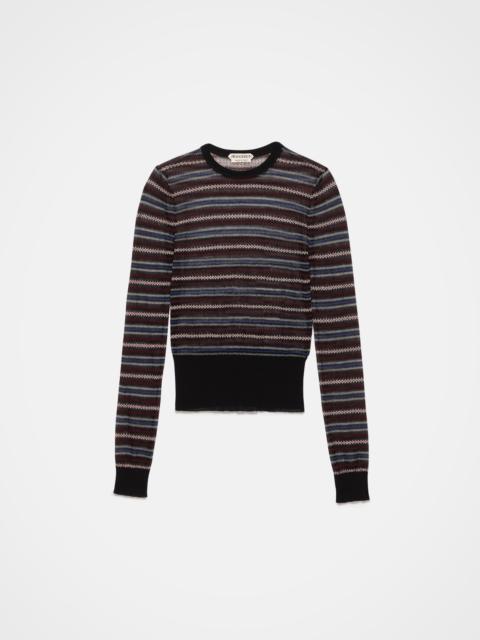 JW Anderson LONG SLEEVE FAIRISLE TOP IN BLACK
