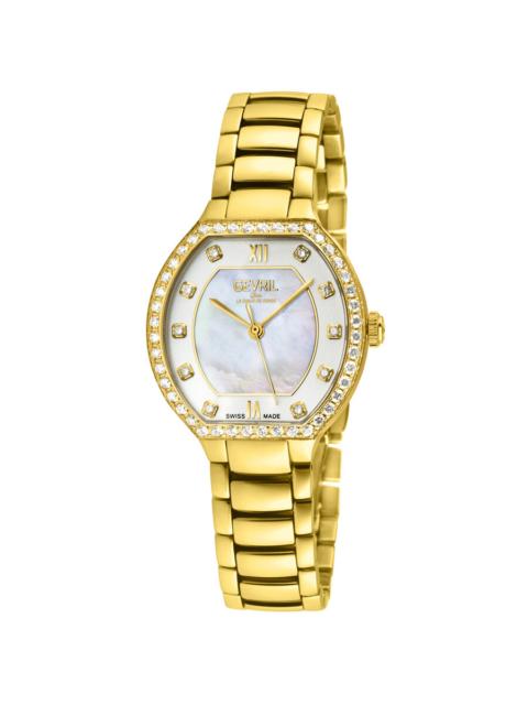 Other Designers Gevril Lugano Diamond Mother of Pearl Dial Ladies Watch 14221B