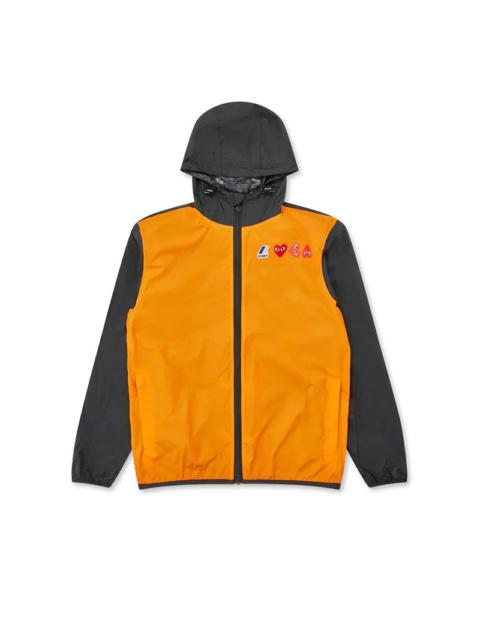 Comme des Garçons PLAY UNISEX K-WAY DOUBLE COLOURS CAGOULE - ORANGE/BLACK