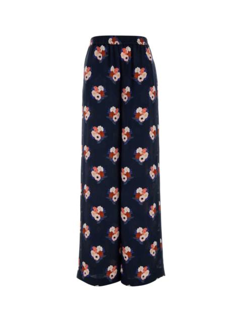 FENDI Fendi Women Printed Silk Wide-Leg Pant