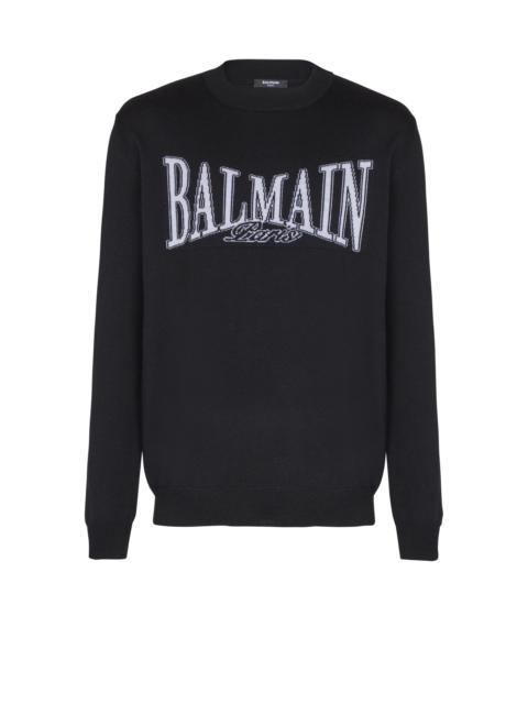 Balmain Balmain College jacquard knit jumper