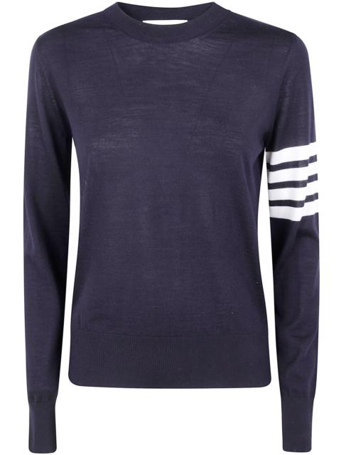 Thom Browne Relaxed Fit Pullover With 4 Bar In Fine Merino Wool