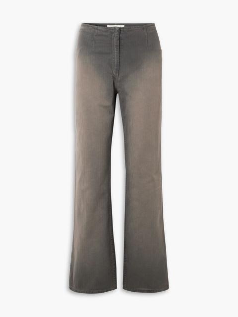 Our Legacy Biker low-rise wide-leg herringbone jeans