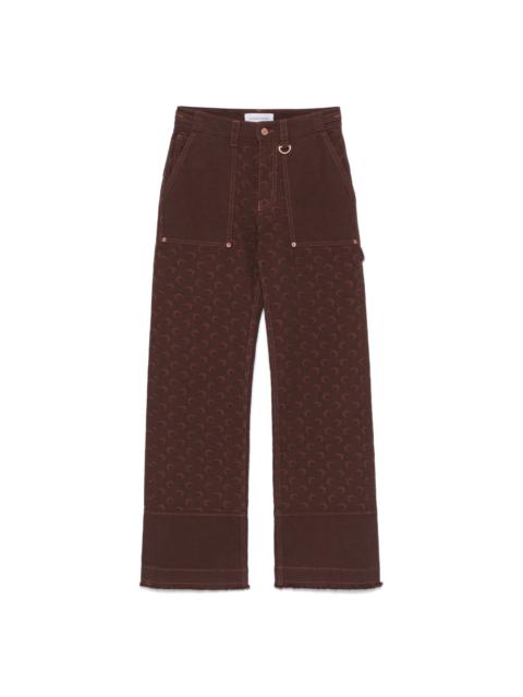 Moon-jacquard twill jeans