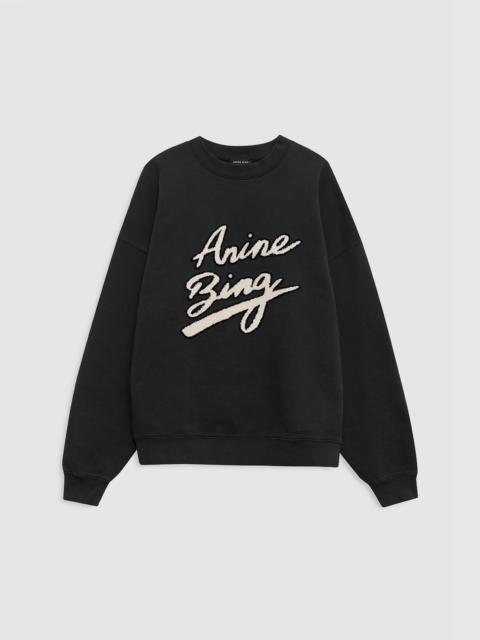 ANINE BING Miles Sweatshirt Chenille Signature - Black