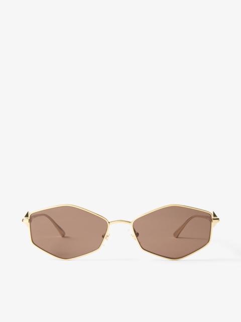 JIMMY CHOO Zoey 
Gold Geometric Sunglasses