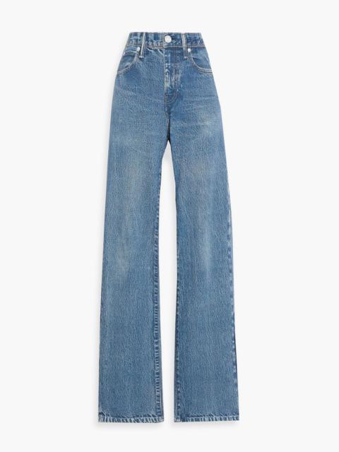 rag & bone Miramar denim-effect cotton-fleece wide-leg pants