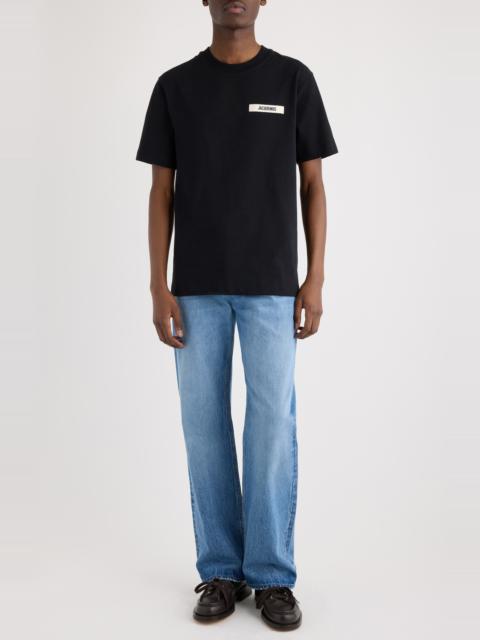 JACQUEMUS Jacquemus Le T-Shirt Gros Grain Cotton T-Shirt in Black at Nordstrom