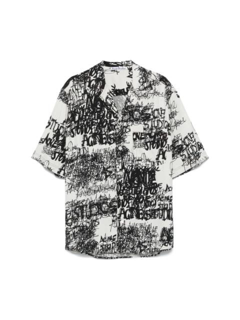 printed button-up shirt