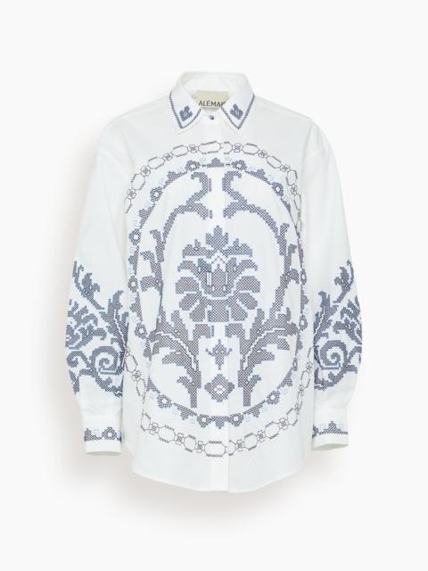 ALÉMAIS Hazel Embroidered Shirt in White