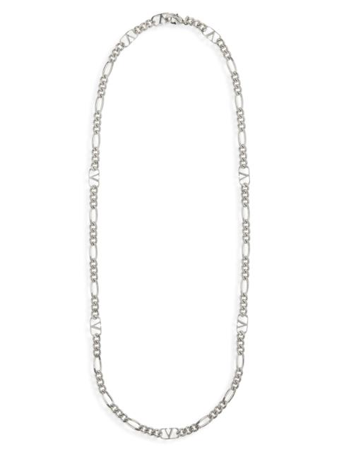 Valentino Valentino Garavani Men's VLOGO Figaro Chain Necklace in White/Silver at Nordstrom