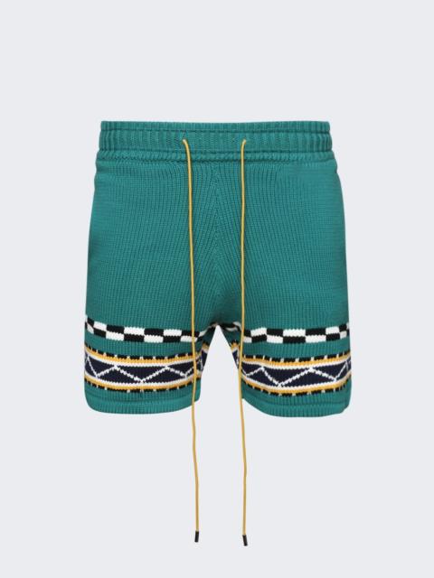 Rhude Bateau Short Emerald And Crème