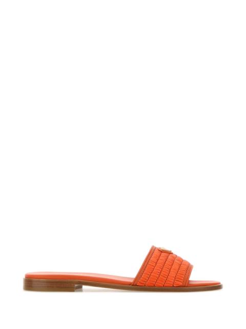 Prada Prada Women Orange Raffia Slippers