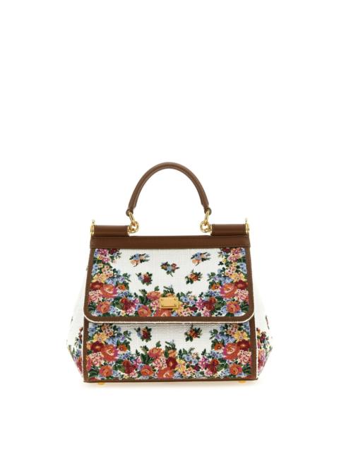 Dolce & Gabbana DOLCE&GABBANA Sicily Medium White Flower Shoulder Bag New &