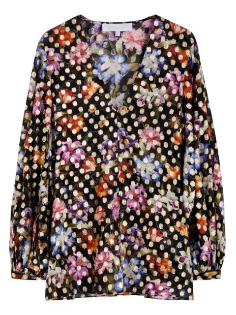 BORGO DE NOR Borgo DE Nor Stellan Fil-coupé Floral-print Chiffon top