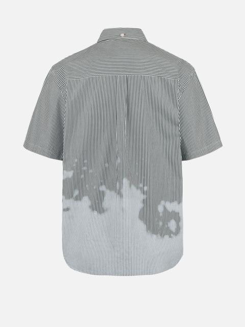 EVISU Two-tone Striped Oversized  Short-sleeve Shirt