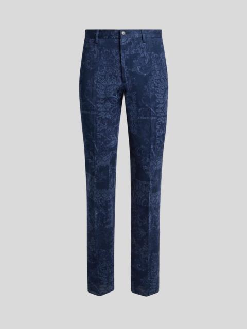 Etro COTTON JACQUARD TROUSERS WITH FLORAL MOTIF