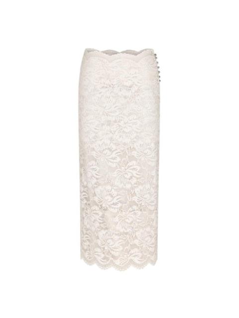 rabanne Paco Rabanne Scalloped Edges Lace Midi-Skirt