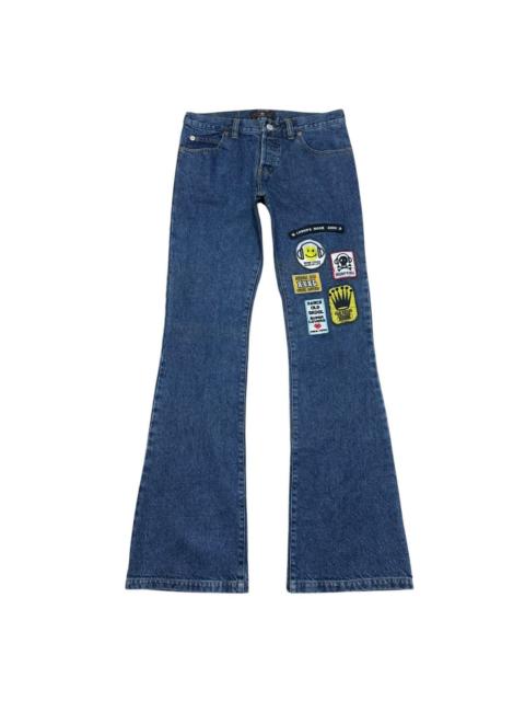 Hysteric Glamour Lover's Rock Patches Denim Flare Jeans low rise
