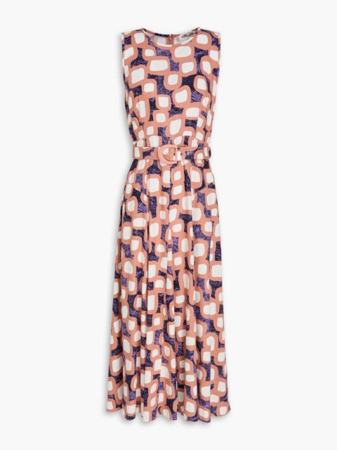 DIANE VON FURSTENBERG Elliot belted printed woven midi dress