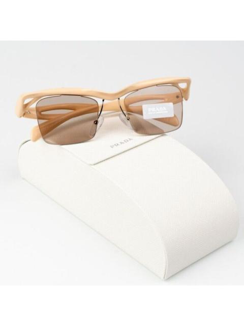 Prada NEW Prada PRA15S 18Q4I2 Peach Light Brown Rectangle Unisex Sunglasses 0PR A15S