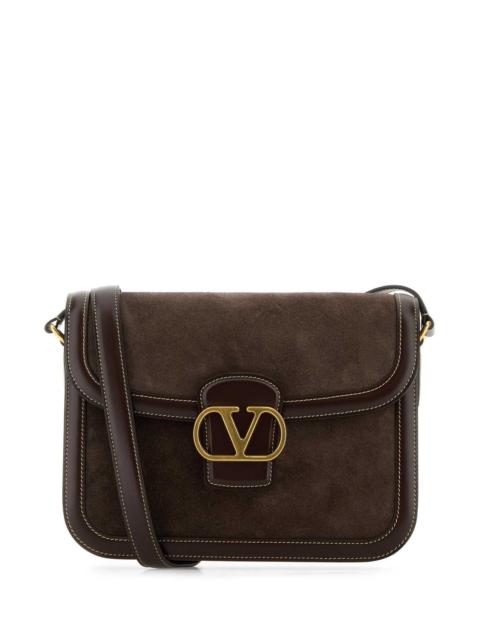 Valentino Valentino Garavani Women Brown Suede And Leather 9To5 Shoulder Bag