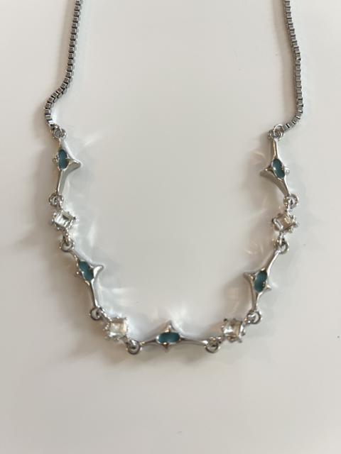 Vintage - STEAL! Y2K Japan Blue Crystal Necklace