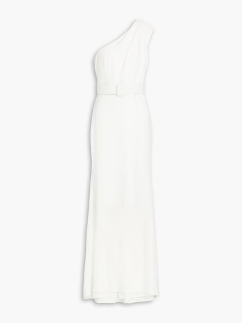 Other Designers One-shoulder belted crepe gown