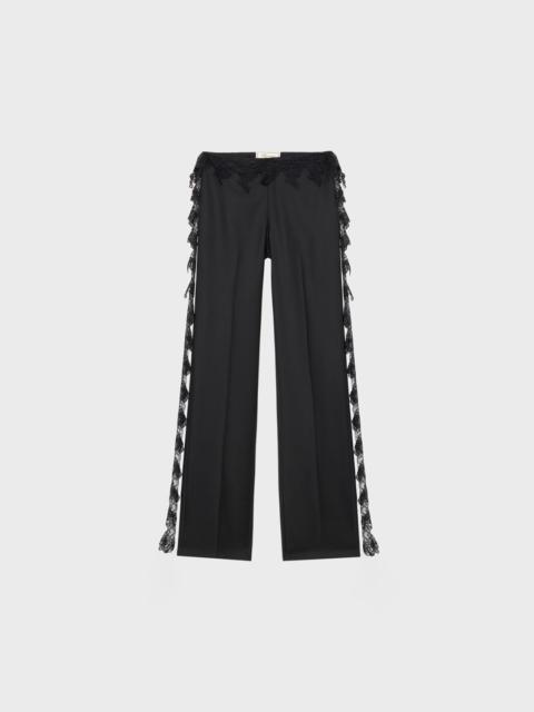 Blumarine TWILL PANTS WITH SCALLOPED LACE